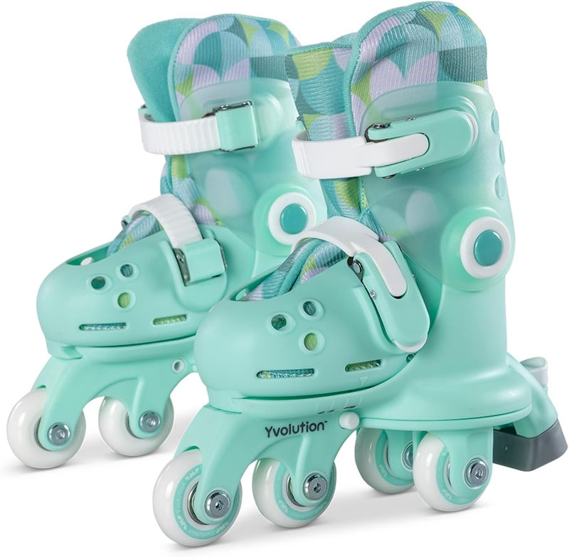 Yvolution Learner Twista Skates – 2-in-1 Adjustable Kids Roller Skates for Ages 2+ – Converts from Tri-Wheel to Inline Skates – No Tools Needed – US Size 7-11 - Image 2